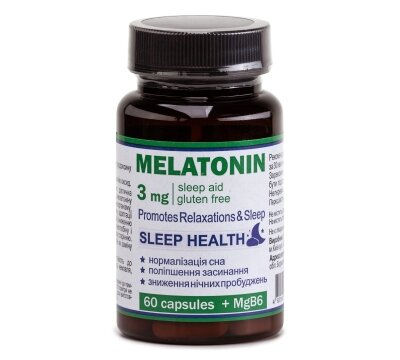 Melatonin+MgB6, normalization of sleep and general strengthening of the body, 60 capsules