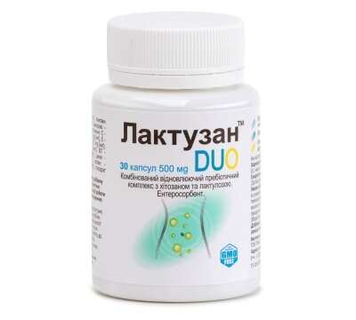Лактузан-DUO, нормализация работы желудочно-кишечного тракта, 30 капсул