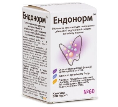 Endonorm, to improve the activity of the endocrine system, 60 capsules