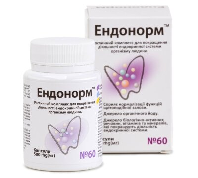 Endonorm, to improve the activity of the endocrine system, 60 capsules