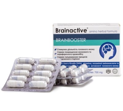 Брейнактив, для підтримки і покращення роботи головного мозку, 30 капсул
