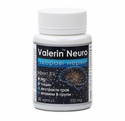Валерін Нейро, засіб при розладах нервової системи, 30 капсул